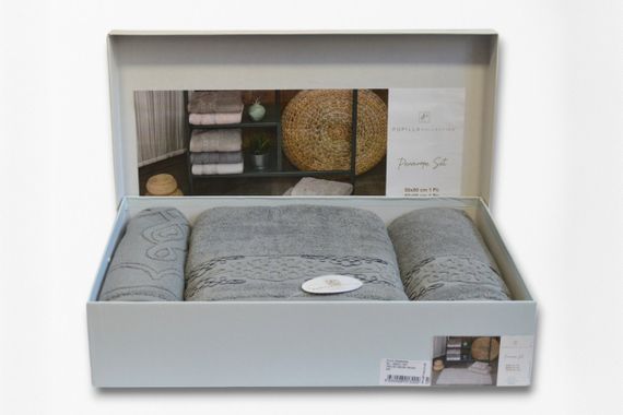 Подарочный набор полотенец Pupilla Penanope Gri