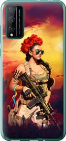 Чехол на Huawei Honor Play 4T Pro Украинка с оружием "5316u-1914-17620"