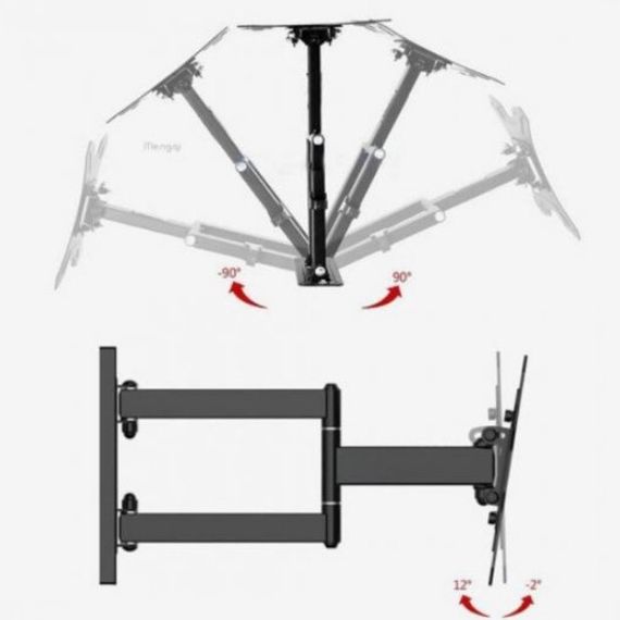 Настінне кріплення монітора 14-42, Кронштейни нахильні для кріплення телевізорів, Кронштейн телевізора XN-47 | Зображення 5