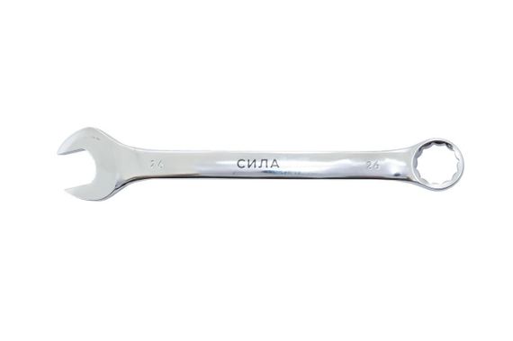 Ключ ріжково-накидний полірований CrV 26 мм СИЛА 2010761