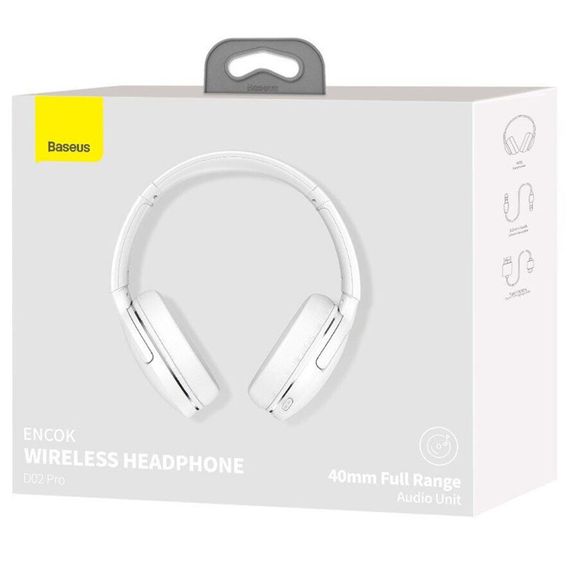 Накладні бездротові навушники Baseus Encok Wireless headphone D02 Pro (NGTD01030) White | Зображення 5