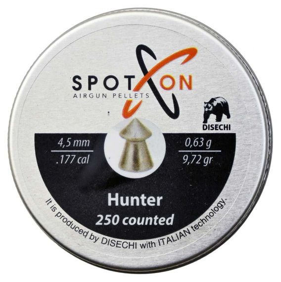 Пули Spoton Hunter 0,63 кал.4.5мм 250шт Пули для пневматики Пульки для пневматики Пули пневматика Пульки