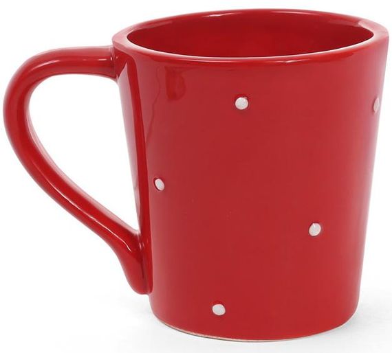 Кружка керамічна "Олені в шарфиках на червоному" 325мл | Зображення 1