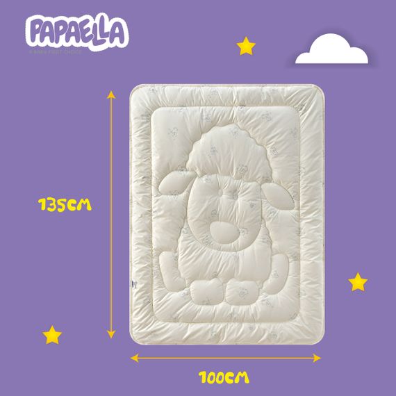 Одеяло детское PAPAELLA 100х135, овечья шерсть 70%, микрофибра, теплое, молочное (8-11679) | Зображення 5