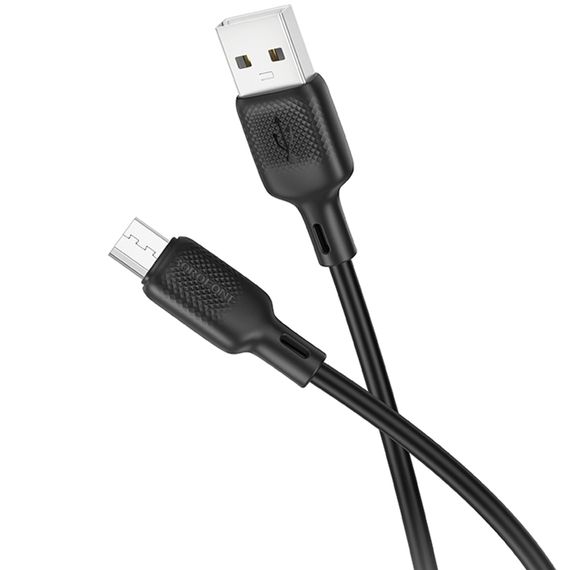 Дата кабель Borofone BX113 Lenny USB to MicroUSB 2.4A (2m) Black | Зображення 1
