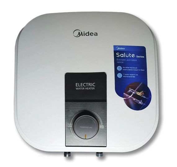 Водонагрівач Midea над мийкою, 10 л, 2,0 кВт, "мокрий" ТЕН, вертикальний, квадратний, білий (D10-20VI(O)) | Зображення 3