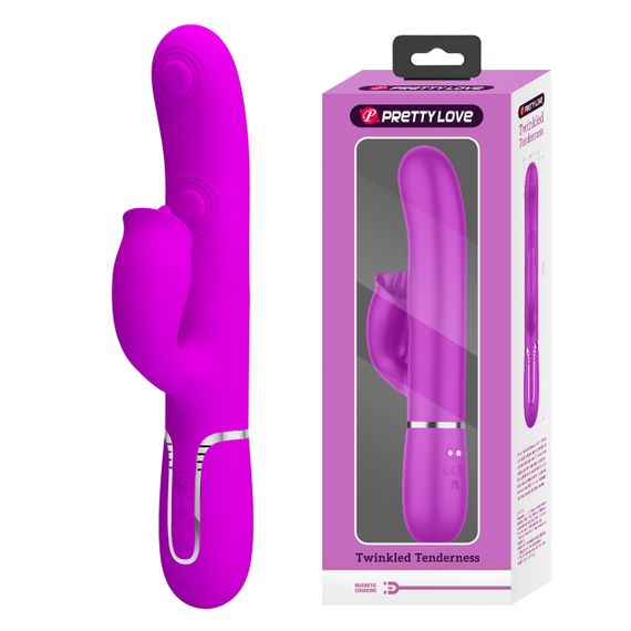 Пульсатор із кліторальним стимулятором серії Pretty Love - Gigi Purple 7 thumping functions 7 licking modes, BW-500035 Sex Aura