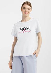 Футболка жіноча біла з принтом "Мама-босс", 2XL