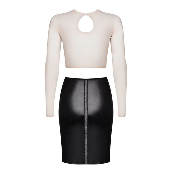 Комплект сексуальной одежды Obsessive Bossy топ и юбка, белый-черный, S/M sexstyle | Зображення 3