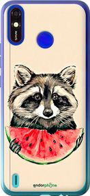 Чохол на Tecno Spark 4 Lite Єнотик з кавуном "4605u-2425-2448"