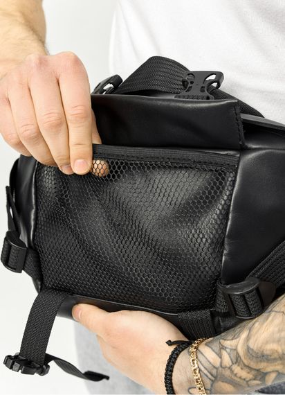 Большая мужская сумка бананка Sambag DynamicDart черная 38 × 21 × 7 см (80411101m) | Зображення 7