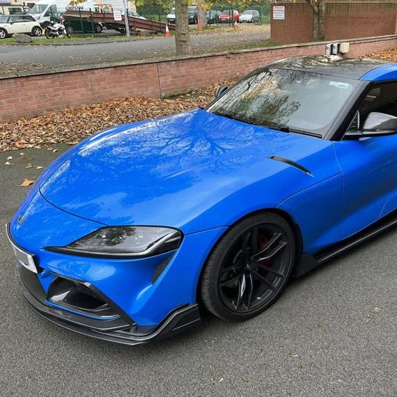 Накладка на передній бампер Lip V2 (Карбон) для Toyota Supra 2019- рр | Зображення 2