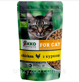 Сухой корм для котов Ekko гранула с курицей 400 г