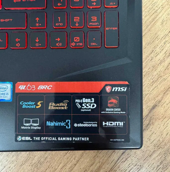 Ноутбук MSI GL63 Leopard 8RC FHD IPS i5 8300H 8GB SSD 128GB HDD 1TB GTX 1050 Б/В | Зображення 2