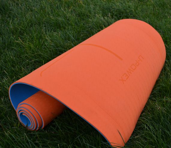 Коврик для йоги и фитнеса U-POWEX TPE Yoga mat Orange/Blue (183х61х0.6) | Зображення 4
