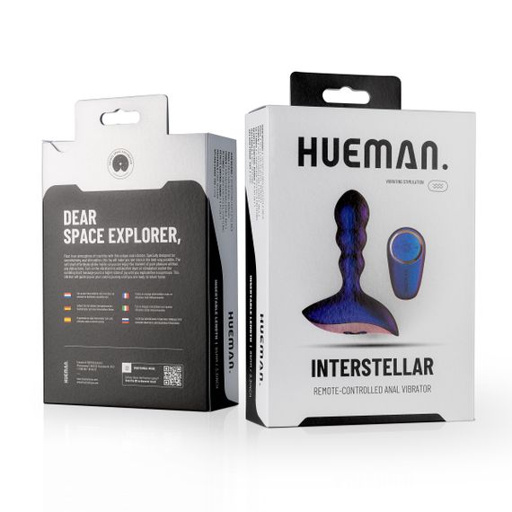 Анальна пробка з вібрацією Hueman Interstellar Remote-Controlled Anal Vibrator, фіолетова