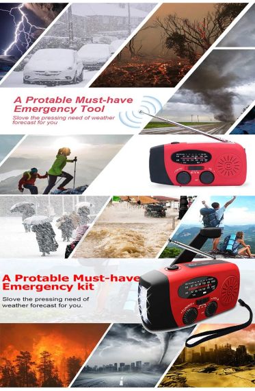 SurvivalWave Pro NOAA 5000 — Багатофункціональне Аварійне Радіо AM/FM/NOAA з Power Bank, Ліхтарем і Ручною Динамо-Зарядкою | Зображення 8