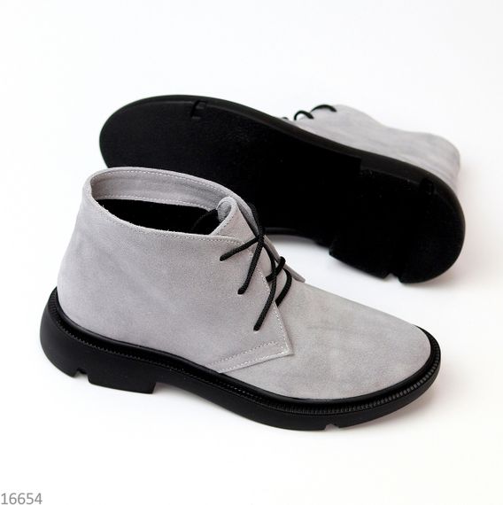 Іміджеві сірі черевики дезерти натуральна замша | Зображення 4