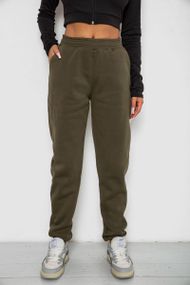 Спортивные штаны женские на флисе  -уценка, цвет хаки, 238R57828-U-25