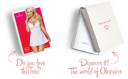 Сатиновый пеньюар с кружевом Obsessive 810-BAB-2 babydoll & thong S/M, белый, пеньюар, танга Sex Aura | Зображення 7