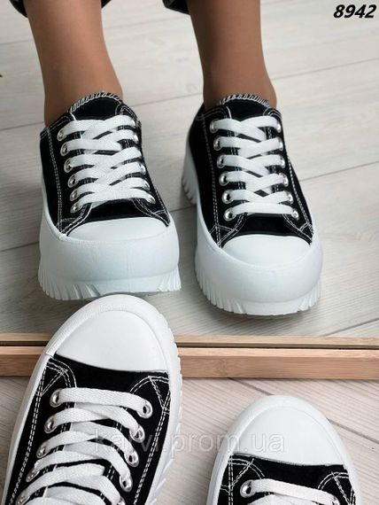 Жіночі текстильні кеди на високій підошві | Зображення 2