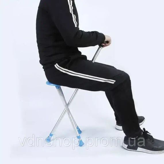 Складна тростина-стул, палиця-сидіння на 3-х ніжках для ходьби людей похилого віку | Зображення 2