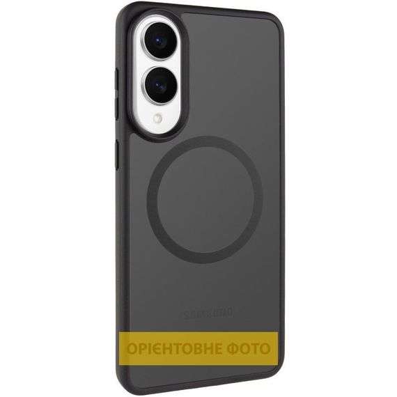 TPU+PC чохол Metal Buttons with MagSafe Colorful для Samsung Galaxy S25 Edge Сірий / Grey Чорний / Black