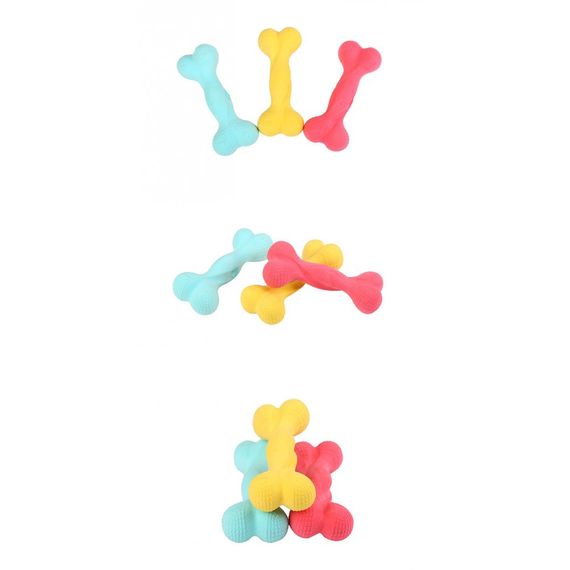 Игрушка для собак Закрученная коость латексная с пищалкой, красная 15см