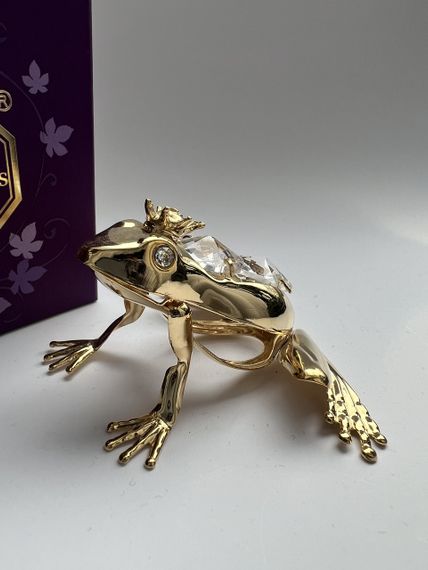 Кришталева сувенірна фігурка зі стразами Swarovski: Царівна-Жаба, 6 см