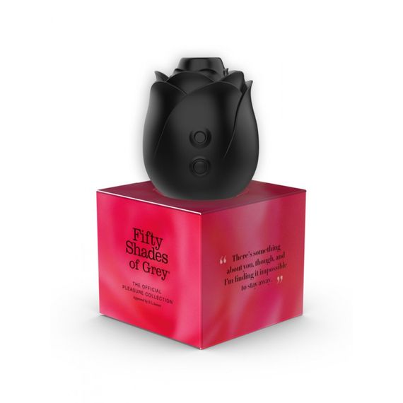 Кліторальний стимулятор у формі троянди Fifty Shades of Grey Rose Clitoral Suction чорного кольору Sex Aura