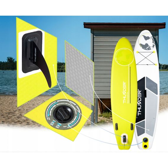 Надувна дошка SUP THUNDER Planet 320 см з веслом Lime | Зображення 6