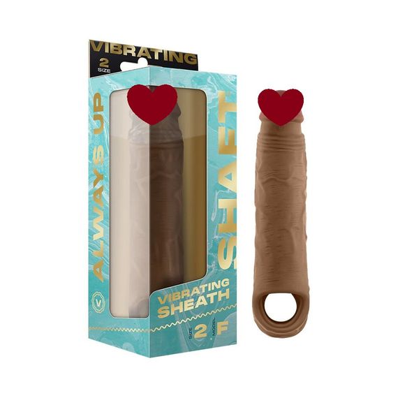Реалістична вібронасадка Shaft Vibrating Sheath Size 2 Oak з пультом, 22.3 см Sex Aura