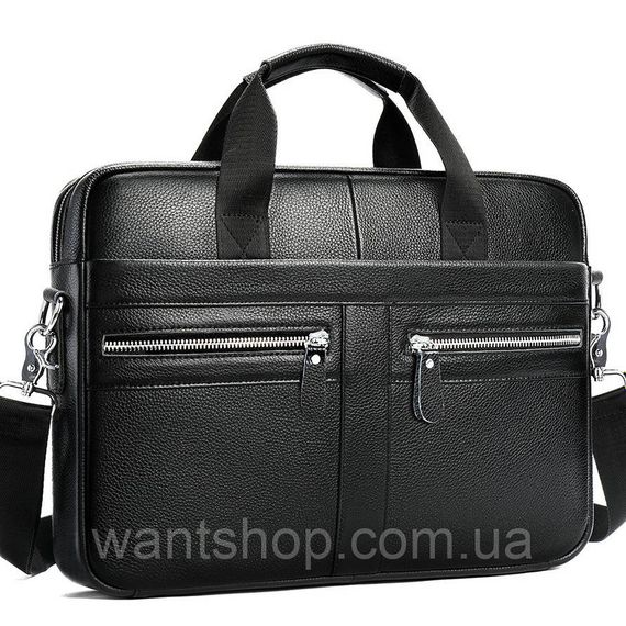 Сумка-портфель чоловіча шкіряна TM-60741 чорна | Зображення 1