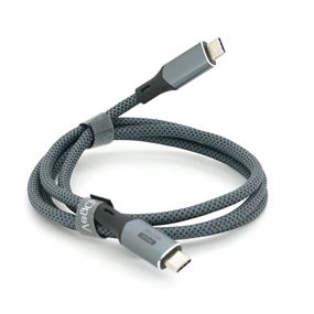 Кабель VEGGIEG V-U409, Type-C(Male) to Type-C(Male) PD cable, 240 Вт, струм 5 А, 40Gbps, Gray, довжина 1м, Box