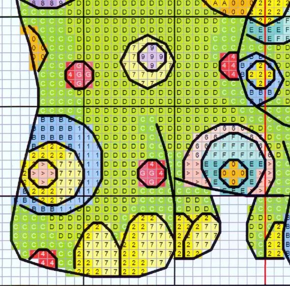 Набор для вышивания по нанесённой на канву схеме "Coloorful animal". AIDA 14CT printed 17*17 см | Зображення 4