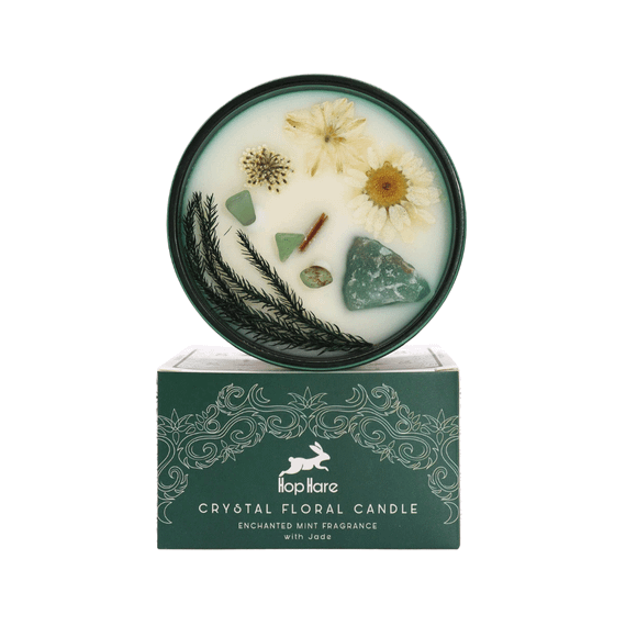 Свічка соєва з камінням та квітами  Маг 330г Hop Hare 5056368334689