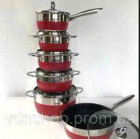 Набір посуду Benson із нержавіючої сталі 12 предметів (BN-294)