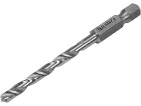 Свердло по металу YATO Польша: HSS6542, Ø=4.2мм, HEX-1/4", l=75/43мм, для нержав., конструкт., легов. стали