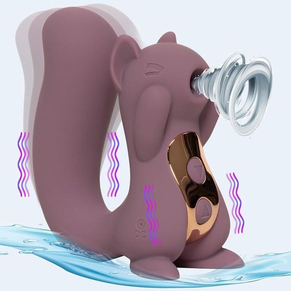 Вакуумний вібратор у формі білочки Sweet Em, фіолетовий Sex Aura | Зображення 4