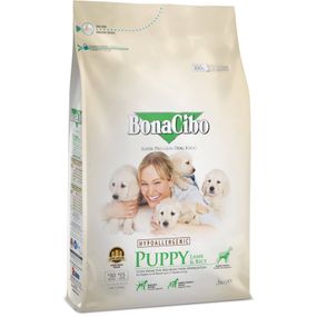Корм BonaCibo Puppy Lamb & Rice сухий з ягнятиною для щенят 3 кг