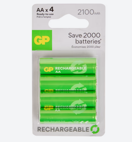 Акумуляторні батарейки GP типу AA 4 шт. | 2100 mAh