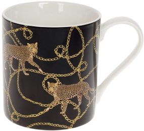 Кружка порцелянова "Леопарди" 480мл, чорний
