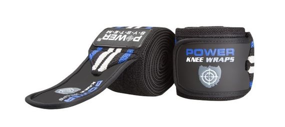 Бинти на коліна Power System PS-3700 Knee Wraps Blue/Black (пара) | Зображення 1