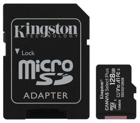 Карта пам'яті Kingston microSDHC 128GB Canvas Select + A1 (W100/W85) + SD адаптер (SDCS2/128GB)