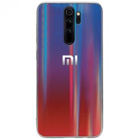 TPU+Glass чохол Epik Gradient Aurora з лого для Xiaomi Redmi Note 8 Pro Синій/Червоний