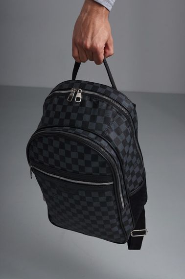 Рюкзак Louis Vuitton чорна з сірим клітка | Зображення 5