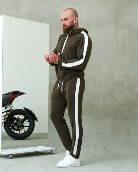 Костюм Лампас весна хакі-білий S XL | Зображення 5