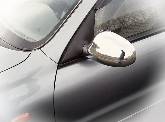 Накладки на дзеркала (2 шт) Полірована нержавіюча сталь для Daewoo Lanos | Зображення 1