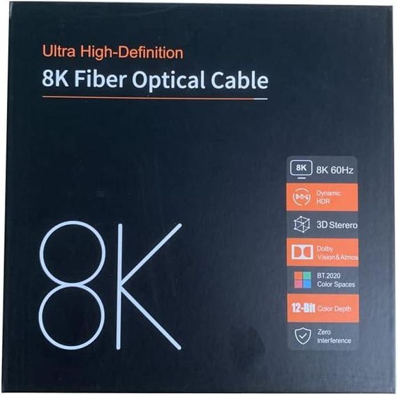 Волоконно-оптический ультравысокоскоростной длинный шнур HDMI 2.1, кабель CL3