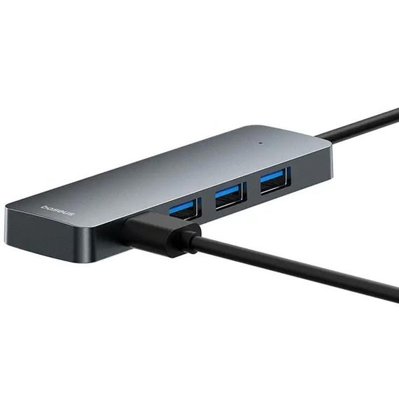 Перехідник HUB Baseus UltraJoy Series Lite 4-Port (USB-A to 4xUSB3.0+Type-C) (1m) (B0005280B811-02) Space Grey | Зображення 2